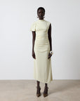 GALLARDO MIDI DRESS IN BUTTERCREAM SPANDEX JERSEY - De La Vali