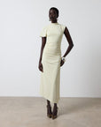 GALLARDO MIDI DRESS IN BUTTERCREAM SPANDEX JERSEY - De La Vali