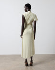GALLARDO MIDI DRESS IN BUTTERCREAM SPANDEX JERSEY - De La Vali
