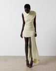 RAVENNA MINI DRESS IN BUTTERCREAM SPANDEX JERSEY - De La Vali