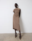 GALLARDO MIDI DRESS IN TAUPE SPANDEX JERSEY