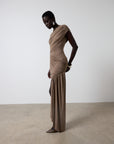 RAVENNA MINI DRESS IN TAUPE SPANDEX JERSEY TAUPE