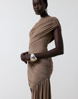 RAVENNA MINI DRESS IN TAUPE SPANDEX JERSEY TAUPE