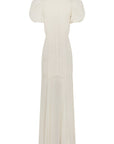 AGUA MAXI DRESS IN IVORY SILK CHIFFON - De La Vali