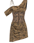 BRULEE MINI DRESS IN SON OF VENUS SILK SATIN