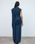 ELARA MAXI DRESS IN MIDNIGHT SPANDEX JERSEY - De La Vali