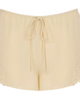ELIA SHORTS IN ANTIQUE YELLOW CREPE DE CHINE - De La Vali