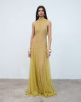 FOEHN MAXI DRESS IN YELLOW LACE - De La Vali