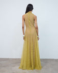 FOEHN MAXI DRESS IN YELLOW LACE - De La Vali