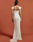 GAIA MAXI DRESS IN IVORY SILK CHIFFON - De La Vali