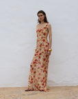 GALERA MAXI DRESS SILK CHIFFON LA ROSA - De La Vali