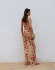 GALERA MAXI DRESS SILK CHIFFON LA ROSA - De La Vali