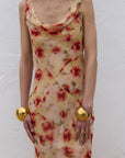 GALERA MAXI DRESS SILK CHIFFON LA ROSA
