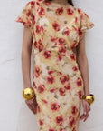 PAREO MAXI DRESS SILK CHIFFON LA ROSA