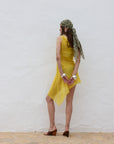 ARENA MINI DRESS SILK CHIFFON SUN YELLOW