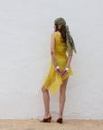 ARENA MINI DRESS SILK CHIFFON SUN YELLOW - De La Vali
