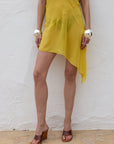 ARENA MINI DRESS SILK CHIFFON SUN YELLOW - De La Vali