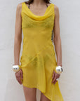 ARENA MINI DRESS SILK CHIFFON SUN YELLOW