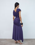 HELA MIDI DRESS IN PURPLE SPANDEX JERSEY - De La Vali