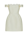 IDAIRA MINI DRESS IN IVORY TWILL - De La Vali