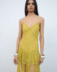 KALA MIDI DRESS IN YELLOW LACE - De La Vali