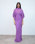 LENA MAXI DRESS IN MAGENTA GEORGETTE - De La Vali