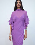 LENA MAXI DRESS IN MAGENTA GEORGETTE - De La Vali