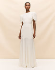 AGUA MAXI DRESS IN IVORY SILK CHIFFON