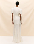 AGUA MAXI DRESS IN IVORY SILK CHIFFON
