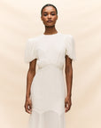AGUA MAXI DRESS IN IVORY SILK CHIFFON