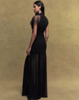 IVY CHIFFON MAXI DRESS IN BLACK
