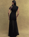IVY CHIFFON MAXI DRESS IN BLACK