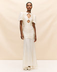 OLYMPIA MAXI DRESS IN IVORY SILK SATIN (MADE TO ORDER)