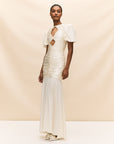 OLYMPIA MAXI DRESS IN IVORY SILK SATIN (MADE TO ORDER)