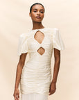 OLYMPIA MAXI DRESS IN IVORY SILK SATIN (MADE TO ORDER)