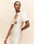 OLYMPIA MAXI DRESS IN IVORY SILK SATIN (MADE TO ORDER)