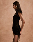 SILENTIUM MINI DRESS IN BLACK LACE - De La Vali
