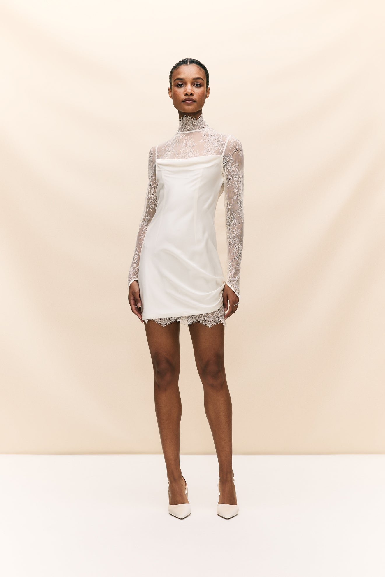 white christmas dresses Lukea Lace Long Sleeve Mini Dress Cream white christmas dresses Lukea Lace Long Sleeve Mini Dress Cream