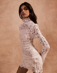 BODITA MINI DRESS IN WHITE COTTON LACE - De La Vali