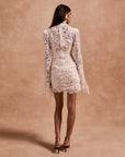 BODITA MINI DRESS IN WHITE COTTON LACE - De La Vali