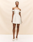 IDAIRA MINI DRESS IN IVORY TWILL