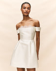 IDAIRA MINI DRESS IN IVORY TWILL