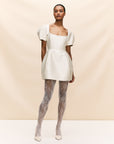 CANNOLI MINI DRESS IN IVORY TWILL