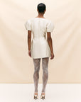 CANNOLI MINI DRESS IN IVORY TWILL