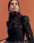 BODITA MINI DRESS IN BLACK COTTON LACE - De La Vali