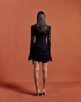 BODITA MINI DRESS IN BLACK COTTON LACE - De La Vali