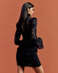 BODITA MINI DRESS IN BLACK COTTON LACE - De La Vali