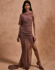 LUCHO MAXI DRESS IN ASH SILK CHIFFON