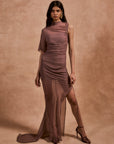 LUCHO MAXI DRESS IN ASH SILK CHIFFON