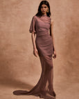 LUCHO MAXI DRESS IN ASH SILK CHIFFON